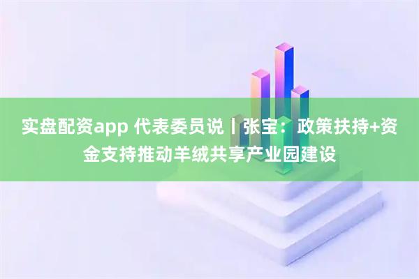 实盘配资app 代表委员说丨张宝：政策扶持+资金支持推动羊绒共享产业园建设
